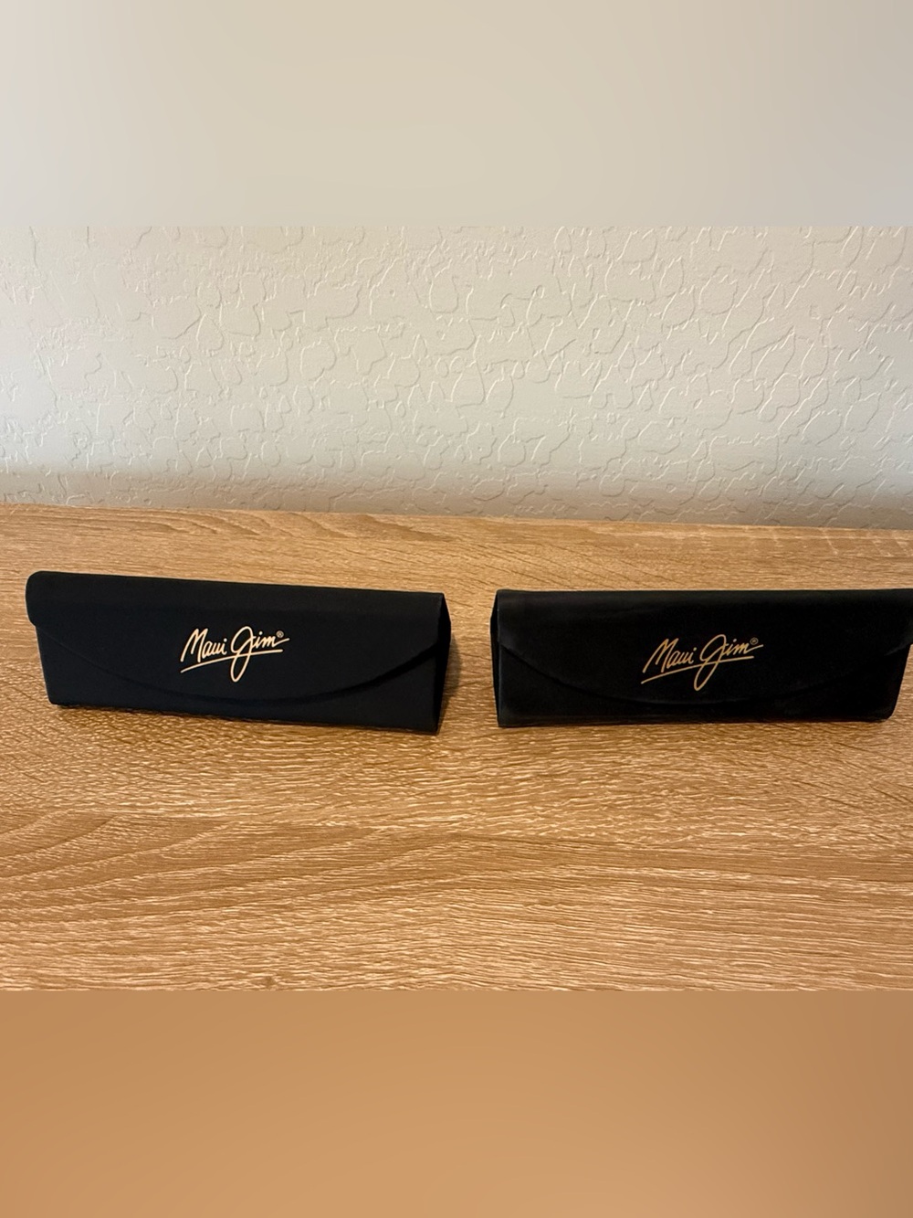 Lot of 2 Maui Jim Folding Matte Black Sunglasses Case